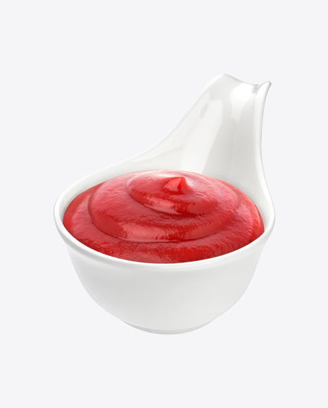 Ketchup in Ceramic Spoon PNG