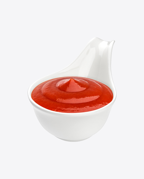 Ketchup in Ceramic Spoon PNG