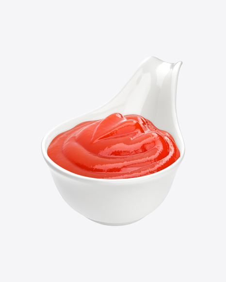 Ketchup in Ceramic Spoon PNG
