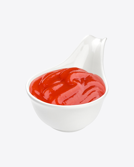 Ketchup in Ceramic Spoon PNG