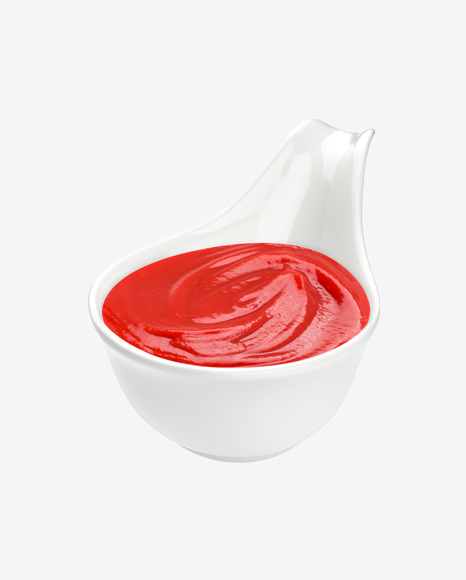 Ketchup in Ceramic Spoon PNG