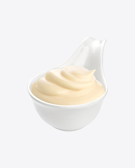 Mayonnaise in Ceramic Spoon PNG
