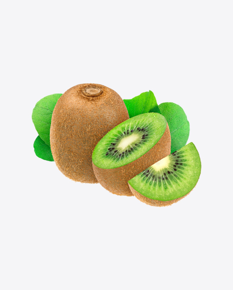 Kiwi Fruits w/ Leaves PNG