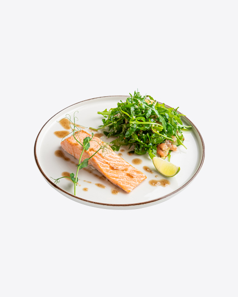 Salmon w/ Ruccola Salad PNG