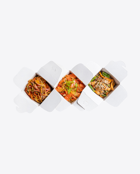 Noodles Wok in Boxes Set PNG