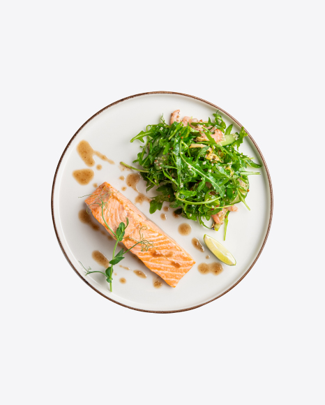 Salmon w/ Ruccola Salad PNG