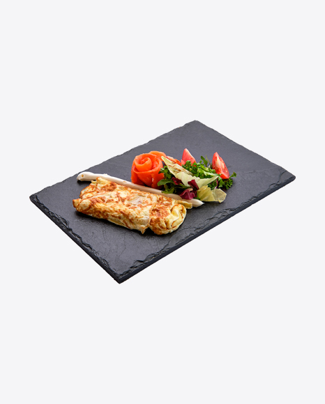 Omelet w/ Salmon & Salad PNG