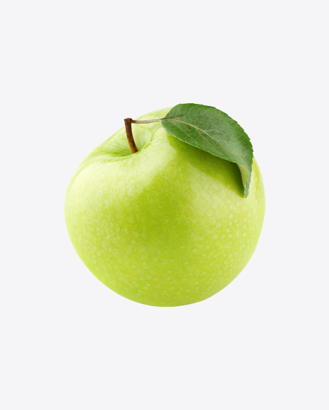 Green Apple with Leaf PNG