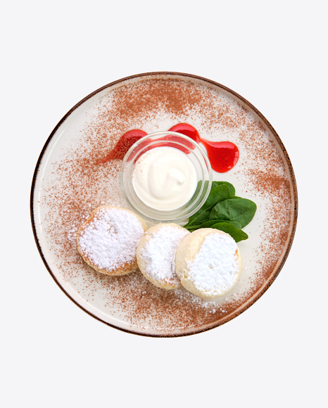 Cheese Pancakes w/ Sour Cream PNG