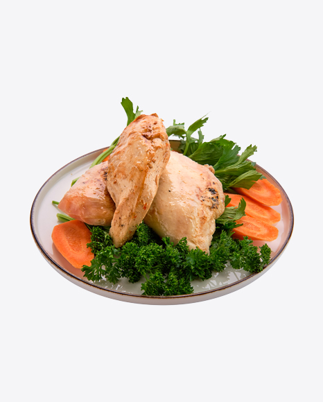 Fried Chicken Fillet w/ Vegetables PNG