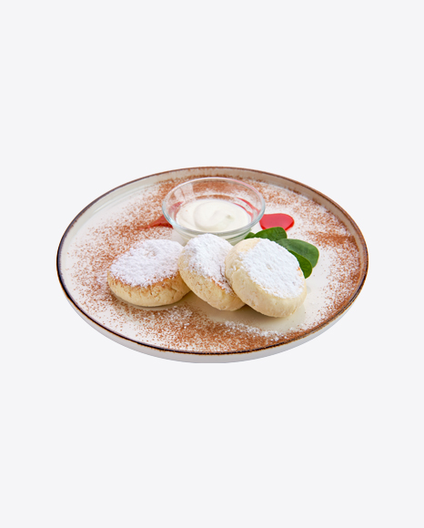 Cheese Pancakes w/ Sour Cream PNG