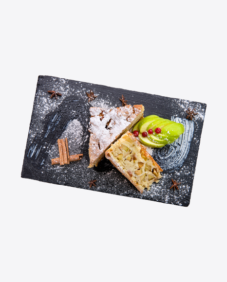 Apple Pie w/ Slices Apple and Cinnamon Sticks PNG