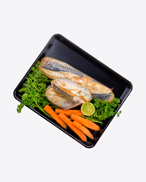 Baked Fish w/ Greens & Carrots PNG