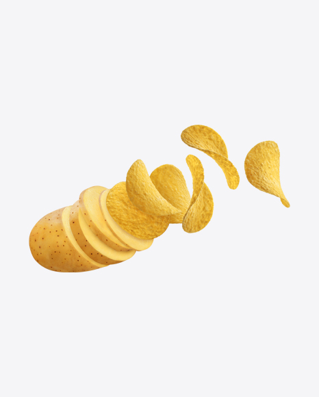 Slices Raw Potato w/ Chips PNG