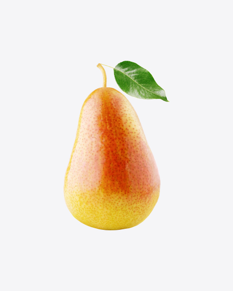 Red Pear with Leaf PNG