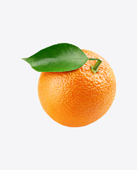 Orange with Leaf PNG