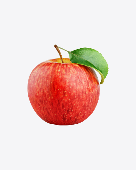 Red Apple with Leaf PNG