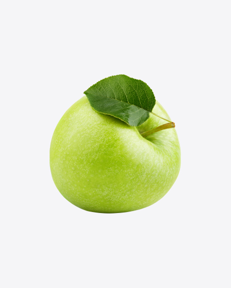 Green Apple with Leaf PNG