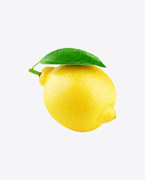 Lemon with Leaf PNG