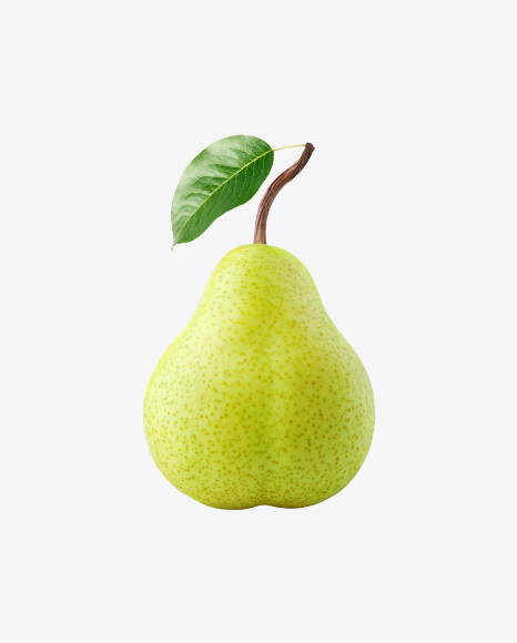 Green Pear with Leaf PNG