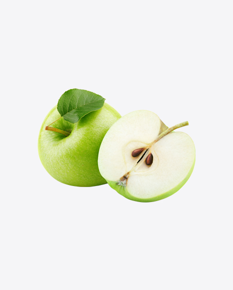 Green Apple with Half PNG