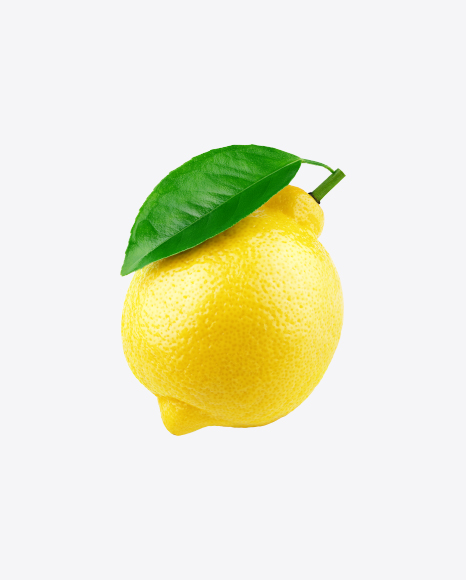 Lemon with Leaf PNG