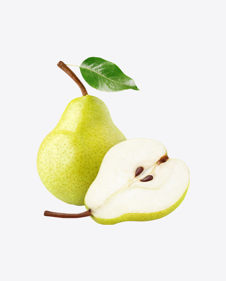 Green Pear with Half PNG