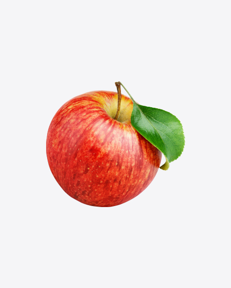 Red Apple with Leaf PNG