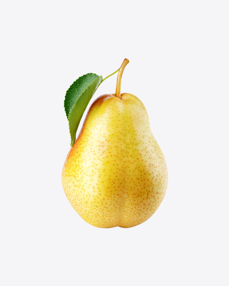 Yellow Pear with Leaf PNG