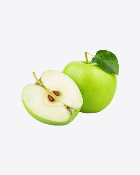 Green Apple with Half PNG