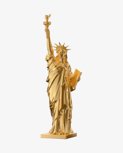 Golden Statue of Liberty Figurine PNG