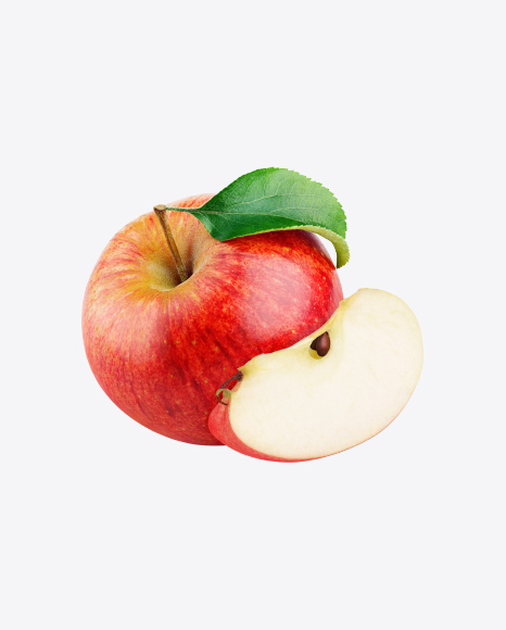 Red Apple with Slice PNG