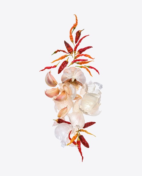 Garlic & Dried Chili Pepper Set PNG