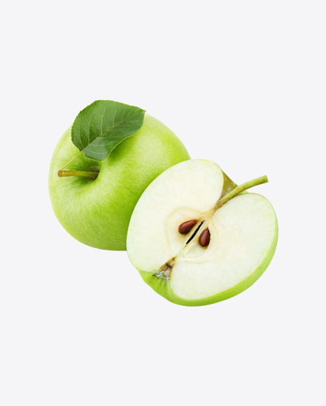 Green Apple with Half PNG
