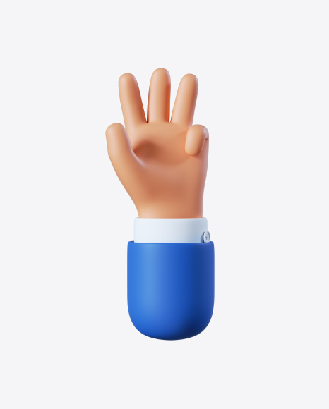 Cartoon Hand Four Fingers Gesture PNG