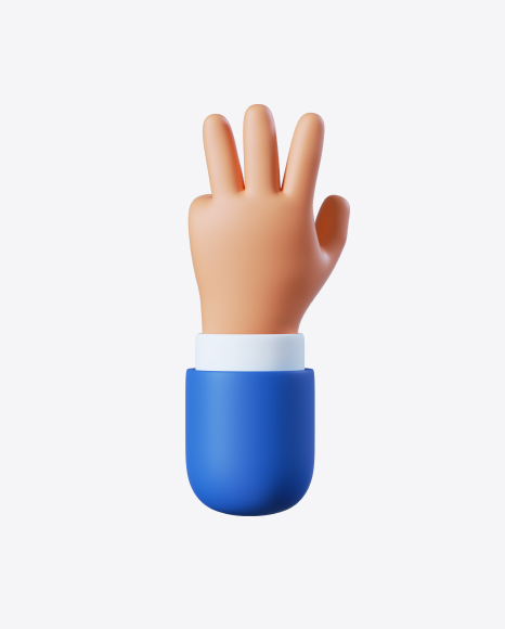 Cartoon Hand Three Gesture PNG