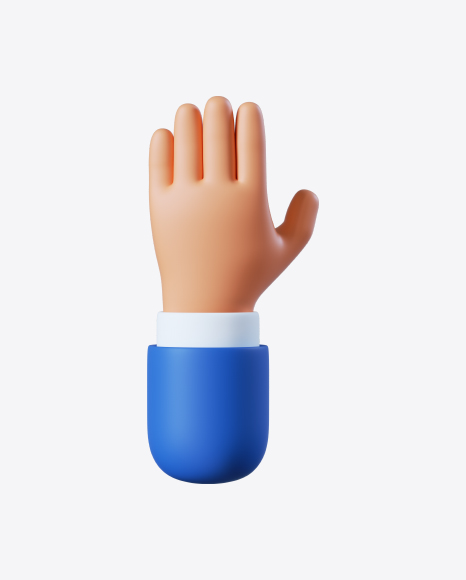 Cartoon Hand Five Gesture PNG