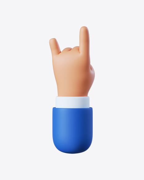 Cartoon Hand Rock Gesture PNG