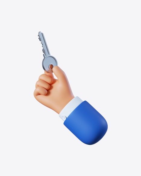 Cartoon Hand with Key PNG