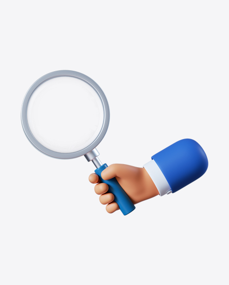Cartoon Hand Holding Magnifier PNG
