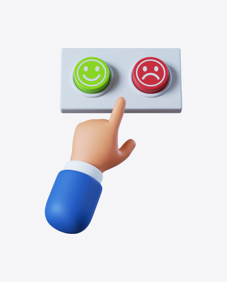 Cartoon Hand with Two Buttons PNG