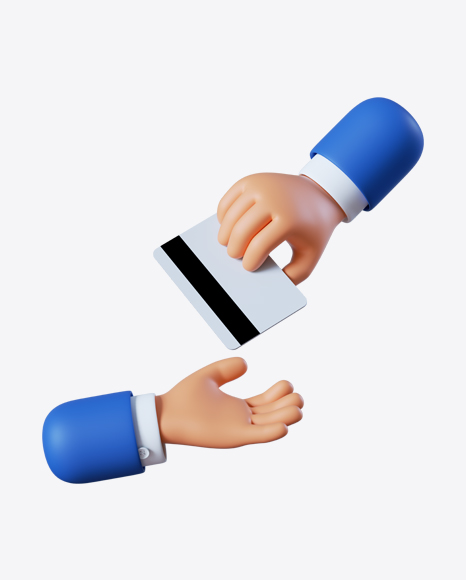 Cartoon Hand Giving Credit Card PNG