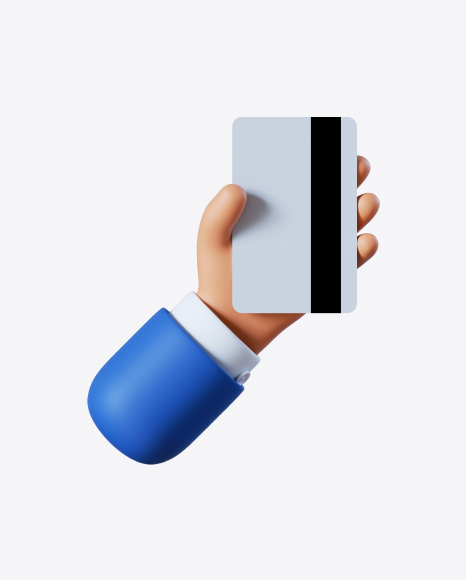 Cartoon Hand Holding Credit Card PNG