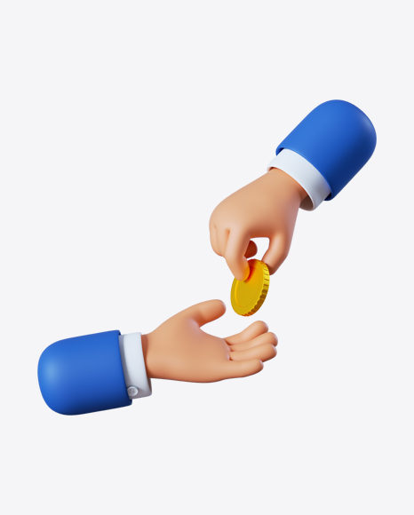 Cartoon Hand Giving Coin PNG