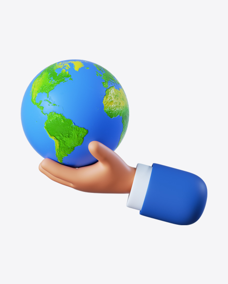 Cartoon Hand Holding Globe PNG