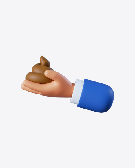 Cartoon Hand with Poop PNG