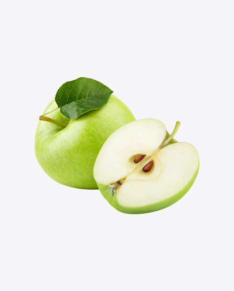 Green Apple with Half PNG