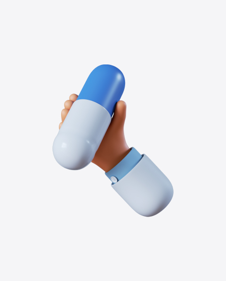 Doctor Hand Holding Blue Pill PNG