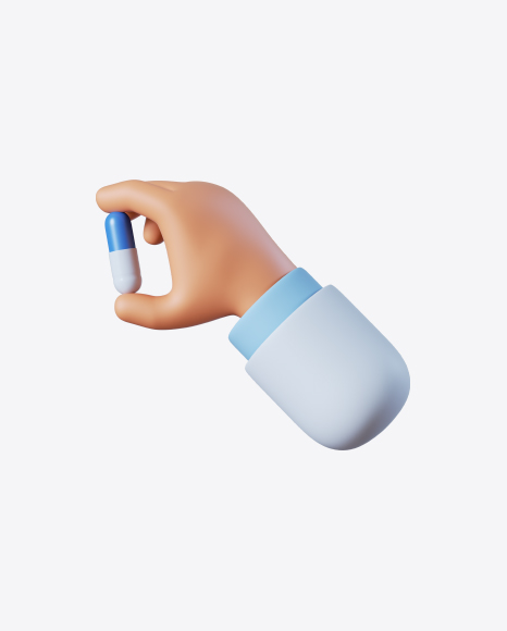 Doctor Hand Holding Blue Pill PNG