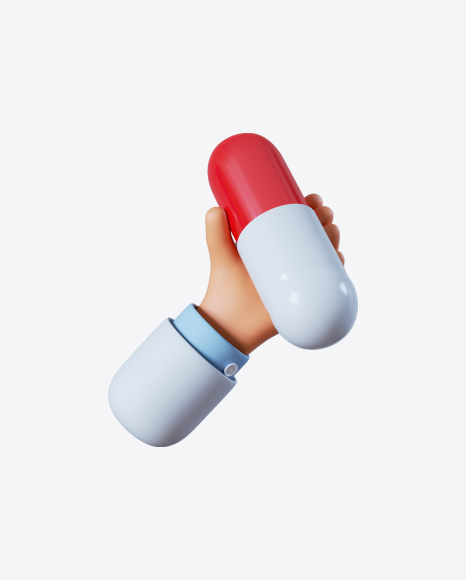 Doctor Hand Holding Red Pill PNG